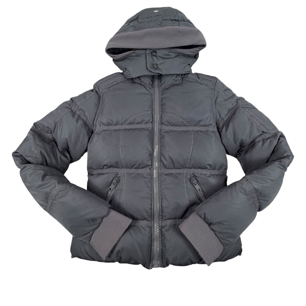 Lululemon Peace of Mind Grey Goose Down Puffer Jacket Size 8